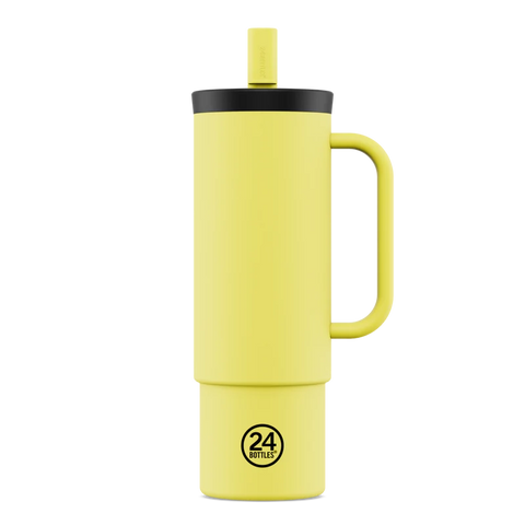 Tazza di cannuccia Isolato Giallo 800ml 24Bottles