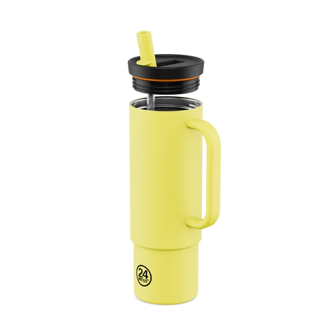 Tazza di cannuccia Isolato Giallo 800ml 24Bottles