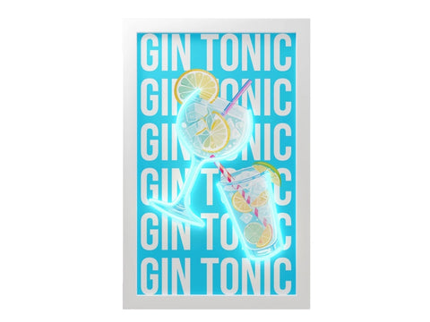 Cornice con inserti luminosi 30x50 cm gin tonic WD