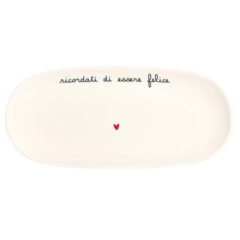 Piatto Ovale Fondo 34 cm Ricordati di essere felice Simple Day