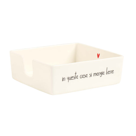 Portatovaglioli 18.8x18.8x6.2 cm In questa casa si mangia bene Simple Day