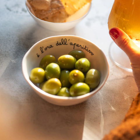 Set 4 Coppette in gres E' l'ora dell'aperitivo