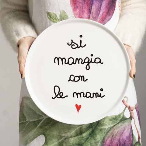 Piatto pizza Si Mangia Con Le Mani 31,5 cm da Simple Day
