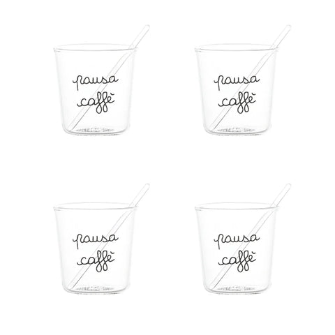 Set 4 bicchierini espresso Pausa Caffè in nero
