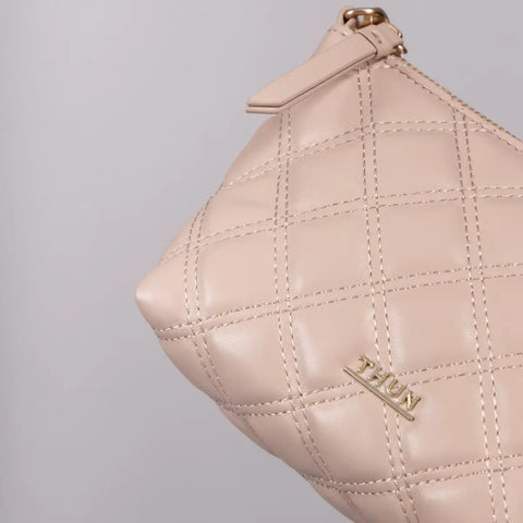 Pochette trapuntata con tracolla, nocciola Thun