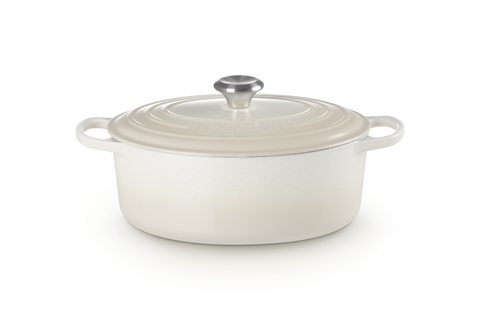 Cocotte ovale Evolution in ghisa vetrificata 29 cm meringue Le creuset