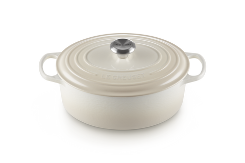 Cocotte ovale Evolution in ghisa vetrificata 29 cm meringue Le creuset