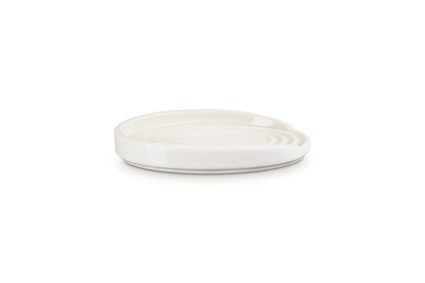Poggiamestolo ovale in gres vetrificato meringue Le creuset