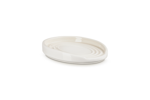 Poggiamestolo ovale in gres vetrificato meringue Le creuset