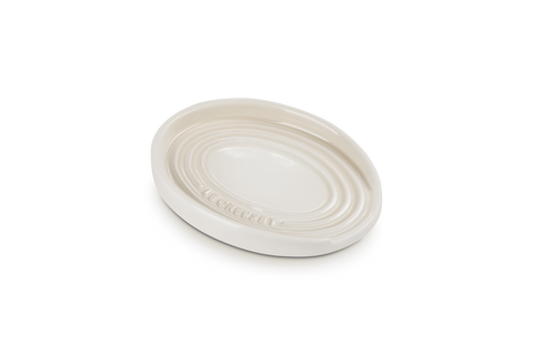 Poggiamestolo ovale in gres vetrificato meringue Le creuset