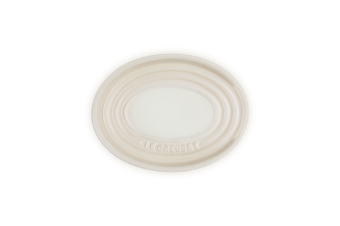 Poggiamestolo ovale in gres vetrificato meringue Le creuset