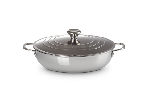 Tegame basso con coperchio in acciaio inox 30cm