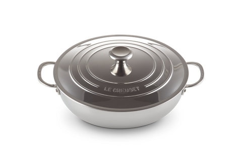 Tegame basso con coperchio in acciaio inox 30cm