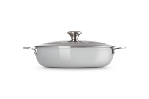 Tegame basso con coperchio in acciaio inox 30cm