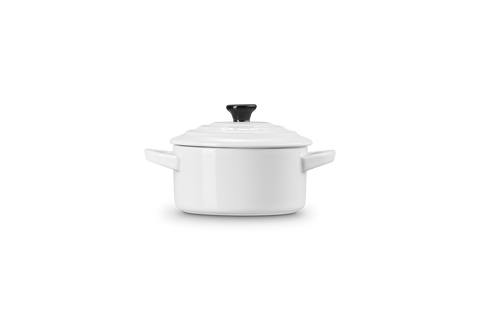 Mini cocotte rotonda in gres vetrificato bianco Le creuset