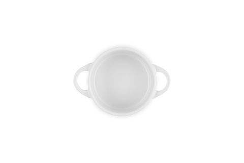 Mini cocotte rotonda in gres vetrificato bianco Le creuset