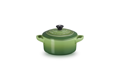 Mini cocotte rotonda in gres vetrificato verde bamboo Le creuset