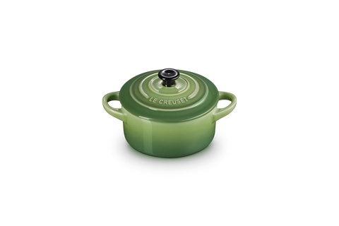 Mini cocotte rotonda in gres vetrificato verde bamboo Le creuset