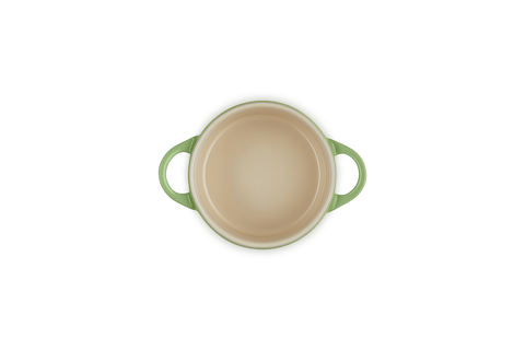 Mini cocotte rotonda in gres vetrificato verde bamboo Le creuset
