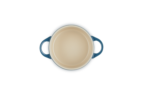 Mini cocotte rotonda in gres vetrificato deep teal  Le creuset