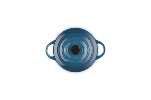 Mini cocotte rotonda in gres vetrificato deep teal  Le creuset