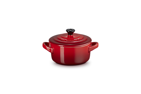 Mini cocotte rotonda in gres vetrificato ciliegia Le creuset