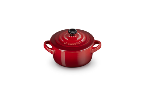 Mini cocotte rotonda in gres vetrificato ciliegia Le creuset