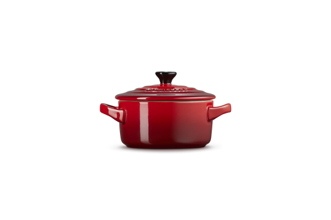 Mini cocotte rotonda in gres vetrificato ciliegia Le creuset