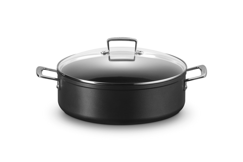 Sauté in alluminio antiaderente con coperchio vetro cm30