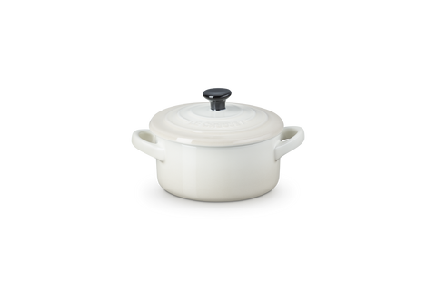 Mini cocotte rotonda in gres vetrificato meringue Le creuset