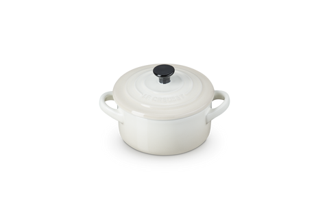 Mini cocotte rotonda in gres vetrificato meringue Le creuset