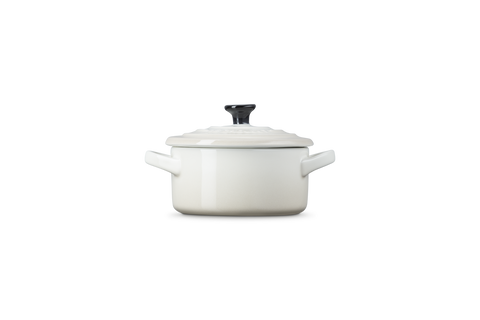 Mini cocotte rotonda in gres vetrificato meringue Le creuset