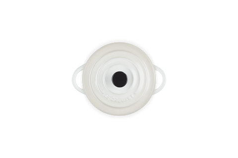 Mini cocotte rotonda in gres vetrificato meringue Le creuset