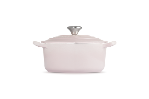 Cocotte a cuore in ghisa vetrificata con pomolo a cuore rosa (shell pink) cm20 Le Creuset