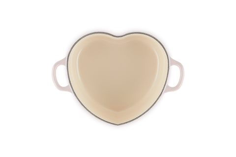 Cocotte a cuore in ghisa vetrificata con pomolo a cuore rosa (shell pink) cm20 Le Creuset