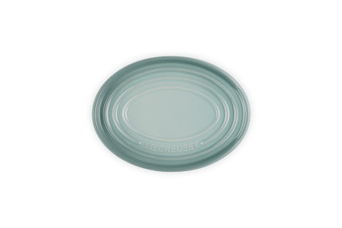 Poggiamestolo ovale in gres vetrificato sea salt Le creuset
