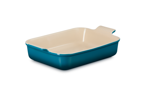 Pirofila rettangolare Tradition in gres vetrificato deep teal 32cm le creuset