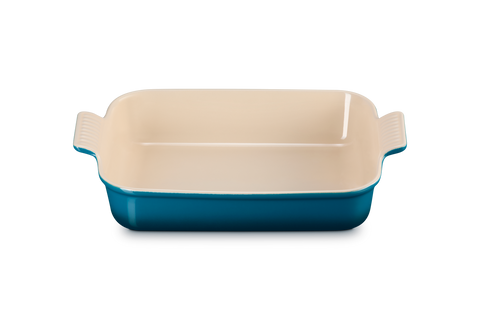 Pirofila rettangolare Tradition in gres vetrificato deep teal 32cm le creuset