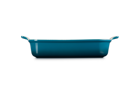 Pirofila rettangolare Tradition in gres vetrificato deep teal 32cm le creuset