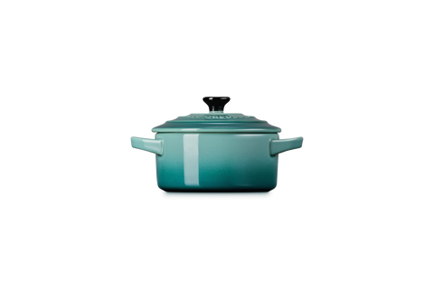 Mini cocotte rotonda in gres vetrificato blue riviera Le creuset