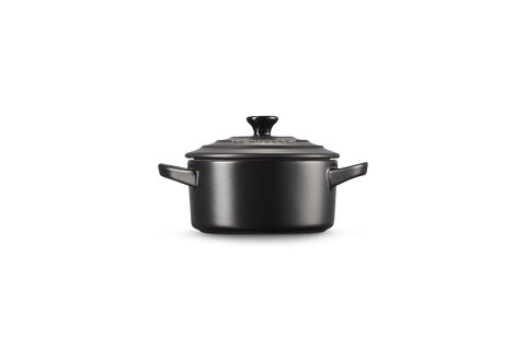 Mini cocotte rotonda in gres vetrificato nero matt Le creuset