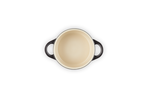 Mini cocotte rotonda in gres vetrificato nero matt Le creuset