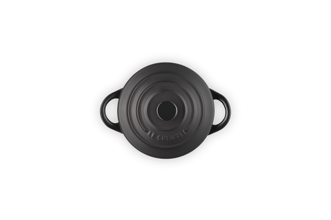Mini cocotte rotonda in gres vetrificato nero matt Le creuset