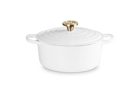 Cocotte rotonda in ghisa vetrificata bianco 24cm Le Creuset