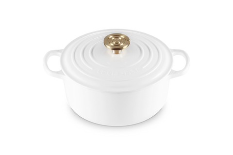 Cocotte rotonda in ghisa vetrificata bianco 24cm Le Creuset