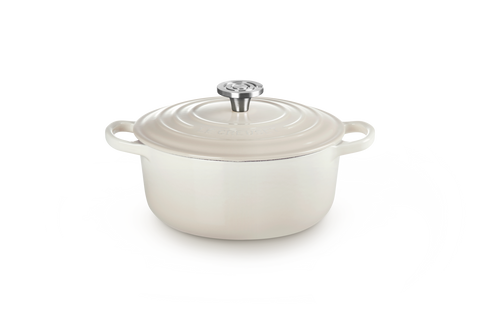 Cocotte rotonda in ghisa vetrificata 20 cm meringue Le creuset