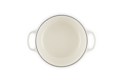 Cocotte rotonda in ghisa vetrificata 20 cm meringue Le creuset