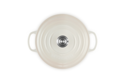 Cocotte rotonda in ghisa vetrificata 20 cm meringue Le creuset