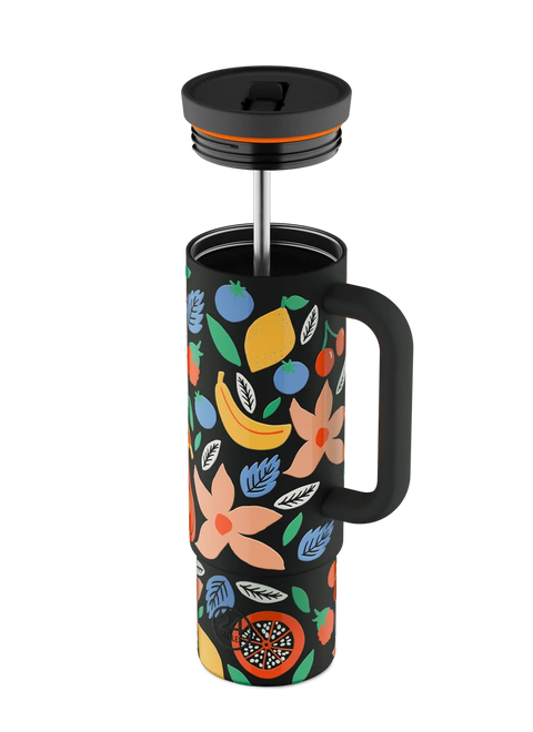 Tazza di cannuccia Isolato Tropical noir 800ml 24Bottles