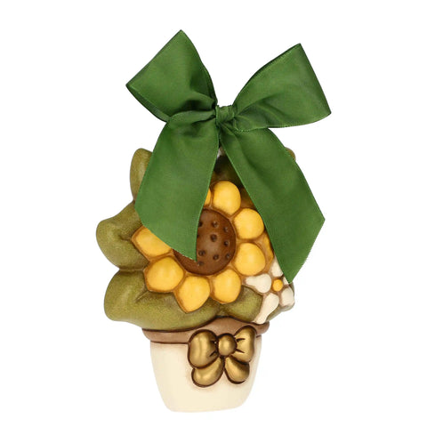 Formella con girasole e limone in ceramica, media Linea Formelle